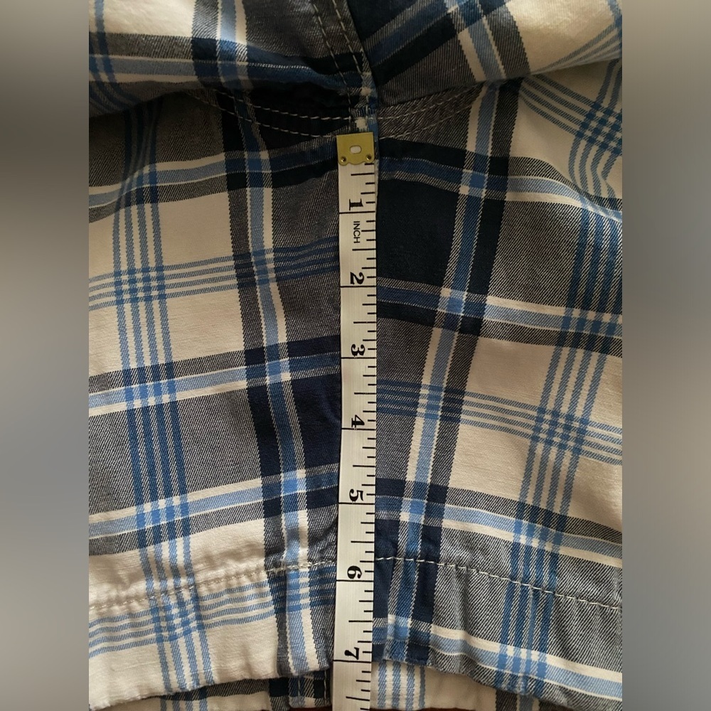 Abercrombie Kids Boys Chino Shorts  Size 12 Blue White Plaid Casual Summer - Picture 7 of 7